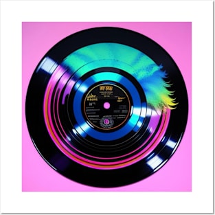 Vinyl Records Pink Color Splash Music Record Posters and Art